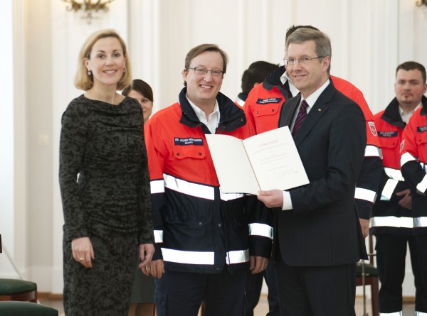 von links: Frau Wulff, Dr. Herkommer, Bundespräsident Wulff
